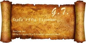 Győrffy Tivadar névjegykártya
