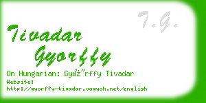 tivadar gyorffy business card